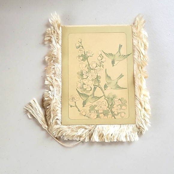 1883 L. Prang & Co. Chromolithograph Antique Silk Fringe Birthday Card - Picture 2 of 7